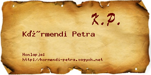 Körmendi Petra névjegykártya