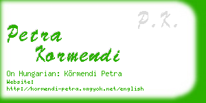 petra kormendi business card