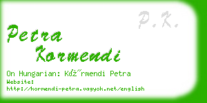 petra kormendi business card